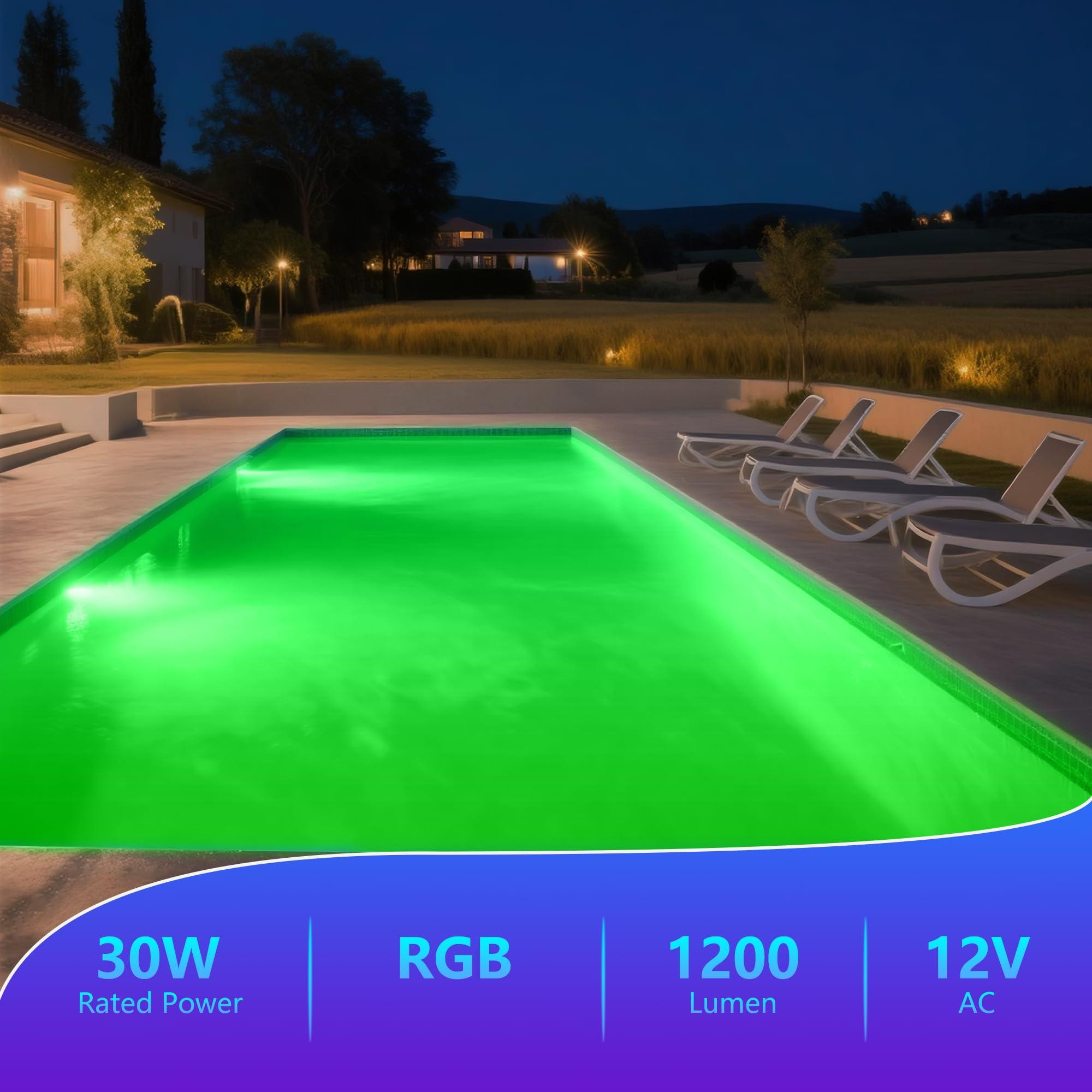 LED Poolbeleuchtung PAR56, 30W Harz Gefüllt Unterwasserscheinwerfer RGB Mehrfar Dimmbar mit Fernbedienung, 1200lm, 2/4/6H Timer, IP68 Wasserdichte Schwimmbadlampe Einbauniesche, 12V AC