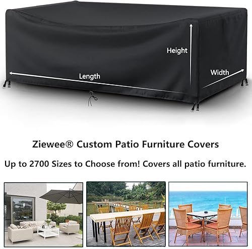 Miniatura 2 de Fundas para Muebles de Patio Exterior Impermeables 120" L x 60" A x 28" Al 600D Funda Rectangular para Juego de Mesa y Sillas de Exterior Resistente