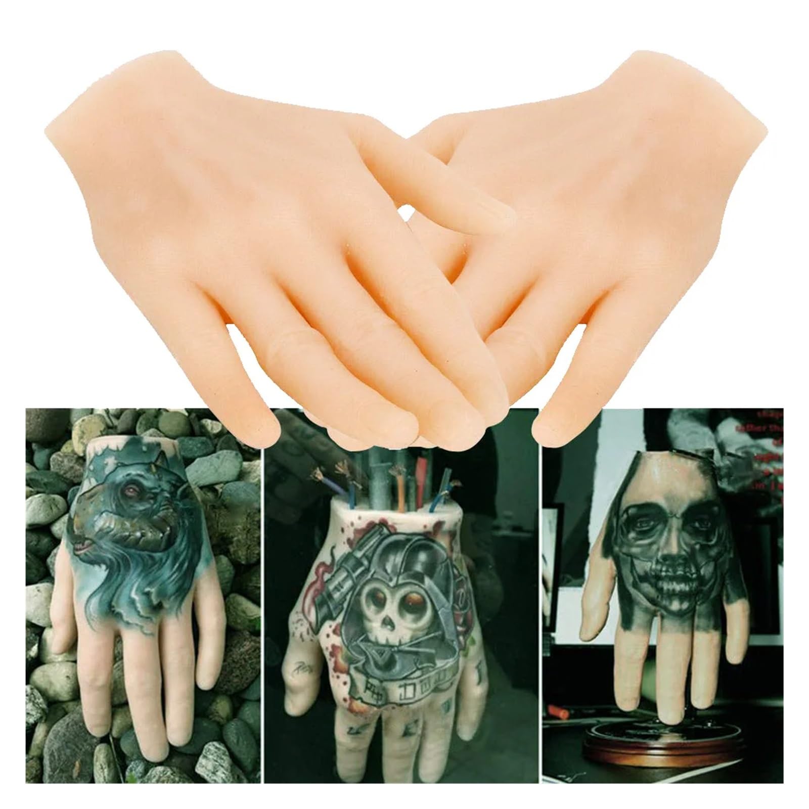 3D Tattoo Übungshand Silikon Soft Dummy Fake Skin for Künstler Anfänger Trainingszubehör
