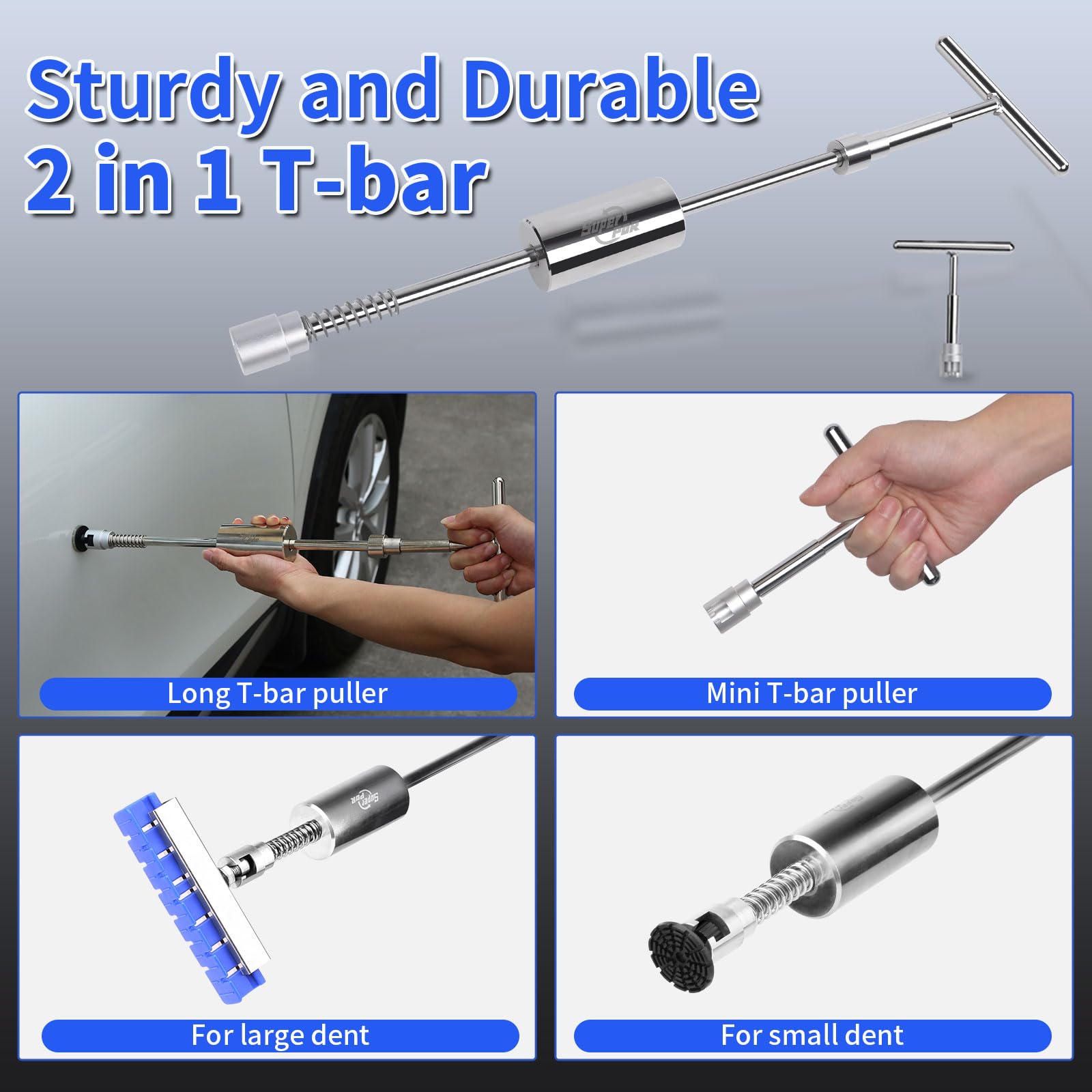 Super PDR Paintless Dent Removal Kit for Car,Body Repair Tools Dent Removal Tools, Hail Damage Repair Tools Dent Puller kit Auto Body Dent Remove Repairs 95% of Car Dents