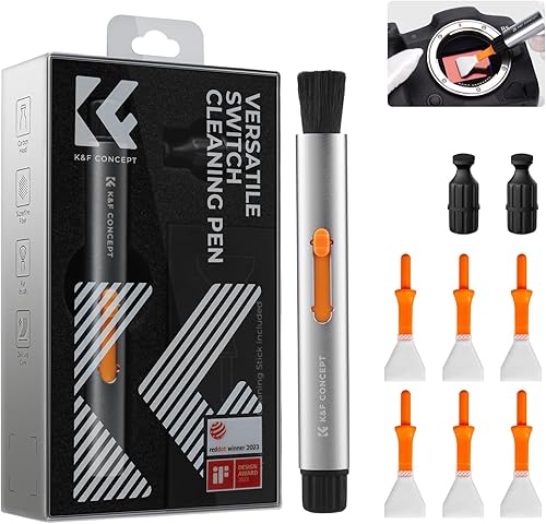 K&F Concept Kit de pluma de limpieza de lentes para sensores APS-C CMOS y CCD, lápiz limpiador de lentes con 6* varillas de limpieza con sensor