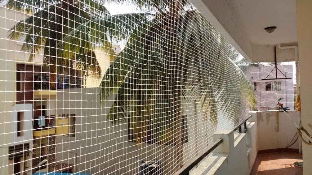 Anit Bird nets for Pigeon & Anti Bird Netting for Balcony & Bird Net for Window 10 Foot X 4 Foot in 40 Sq.Ft (White Colour) Anti Bird Net-picture-30
