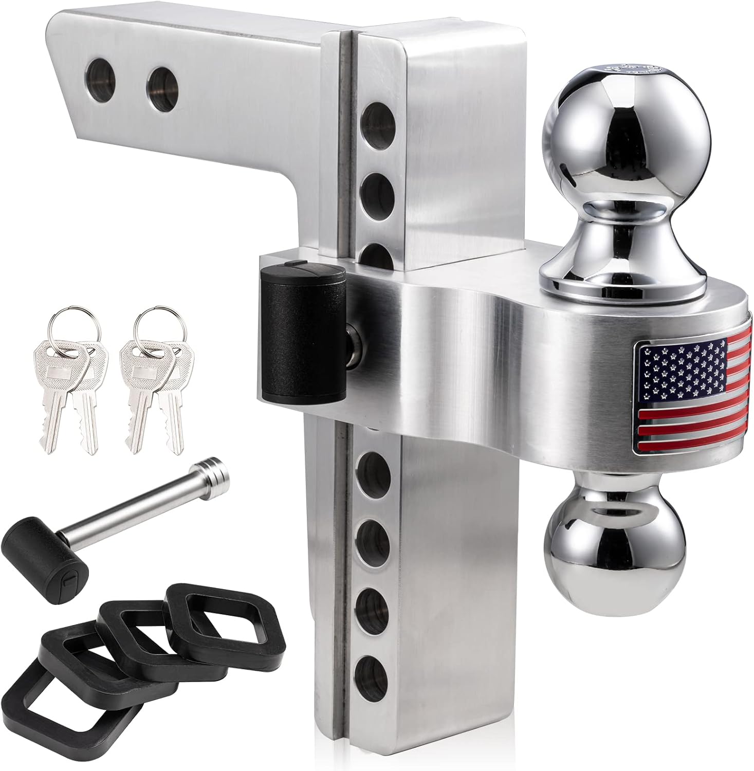 Amazon.co.jp CZC AUTO 調節可能なトレーラーヒッチ 2インチのレシーバーにフィット アルミニウムシャンク 8インチの