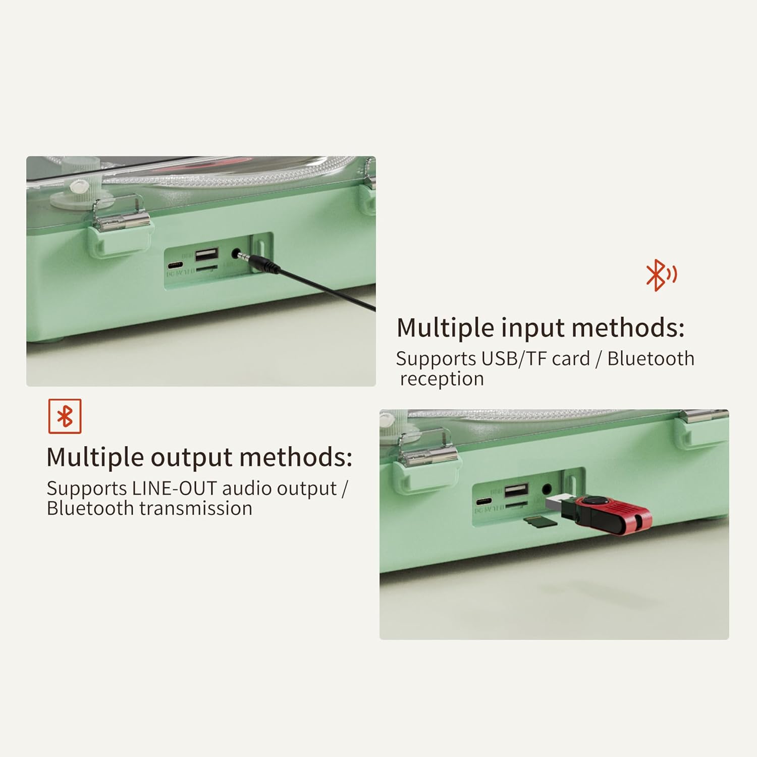 CD Player Portable with Speakers Blutooth Retro CD Player for Home Desktop Personal USB Music Stereo Rechargeable Player with LCD Display for Festival Gift CD-67(Green)