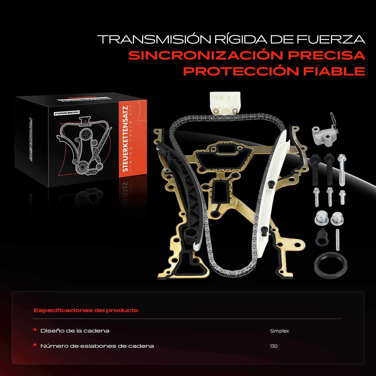 Frankberg Kit de cadena de distribución 55352909 | Compatible con: Caravana clásica Astra G F35, Corsa C Caja/Hatchback X01, Aveo Hatchback T300, Corsa E X15