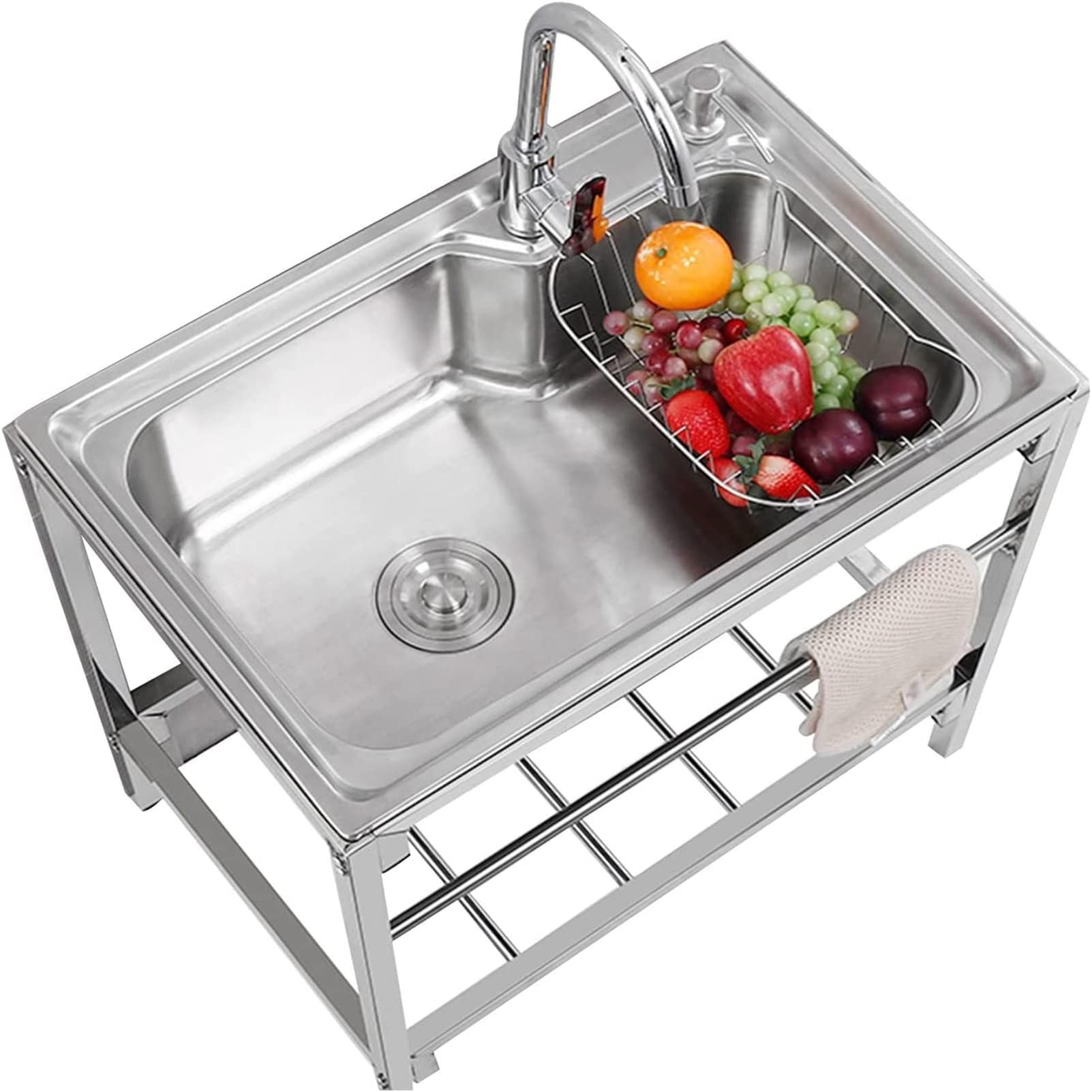 LMYSXAOZ Stainless Steel Kitchen Sink Laundry Room Garage Commercial with Tap Catering for Outdoor Garden Indoor Restaurants