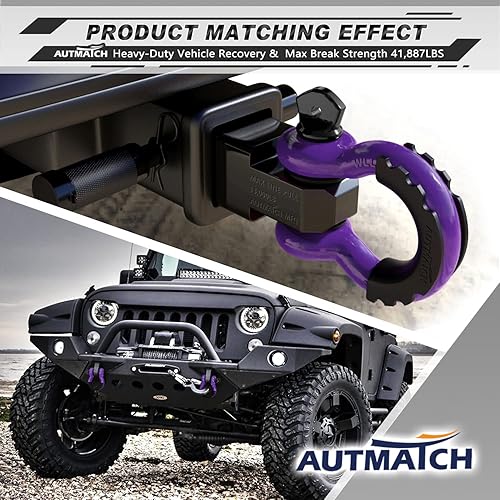 Miniatura 6 de AUTMATCH - Grilletes de anillo D de 34" (2 unidades) - Grillete de clevis con resistencia a la rotura de 41,887 Ib con tornillo de 78" y kit de