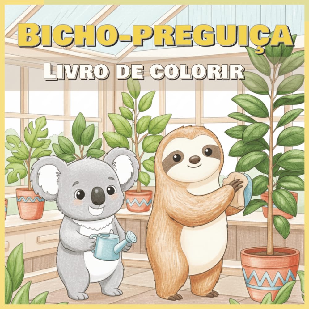 Bicho-Preguiça: Livro de colorir, 50 ilustração (Livros para colorir de animais fofos)