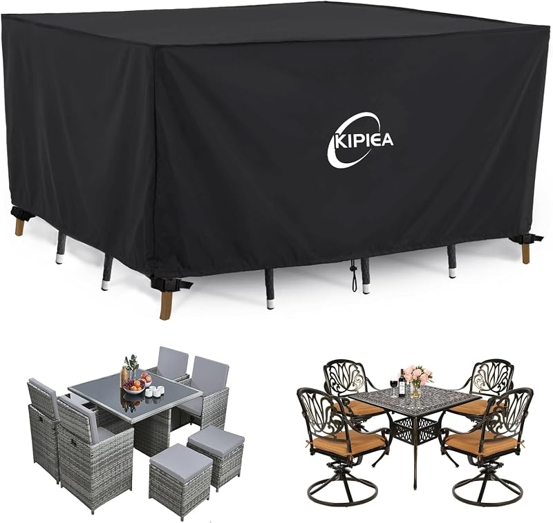 Patio Furniture Covers Waterproof Winter, Heavy-Duty Outdoor Furniture Set Covers for Table Chairs, Anti-UV, No Tears or Fading (65" L x 42" W x 28" H)