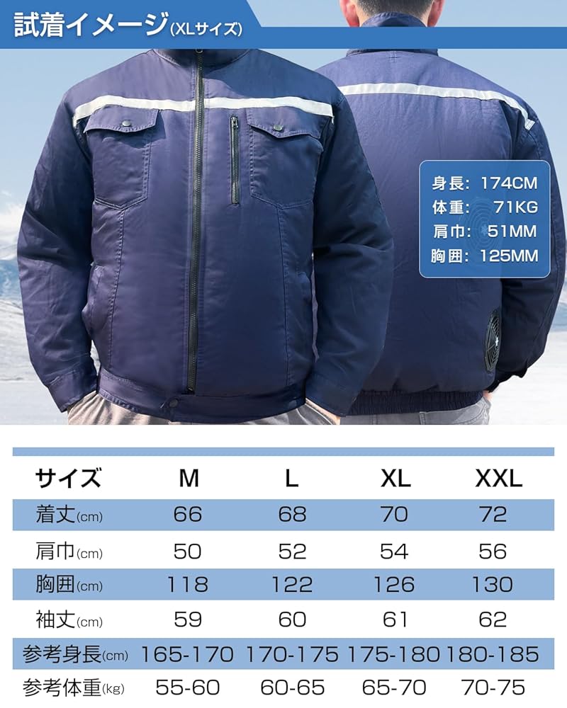 空調ベスト　Hon&Guan 4ファン型フルセット 20,000mAhバッテリーフルセット空調ベスト「Hon&Guan FA-12A」が