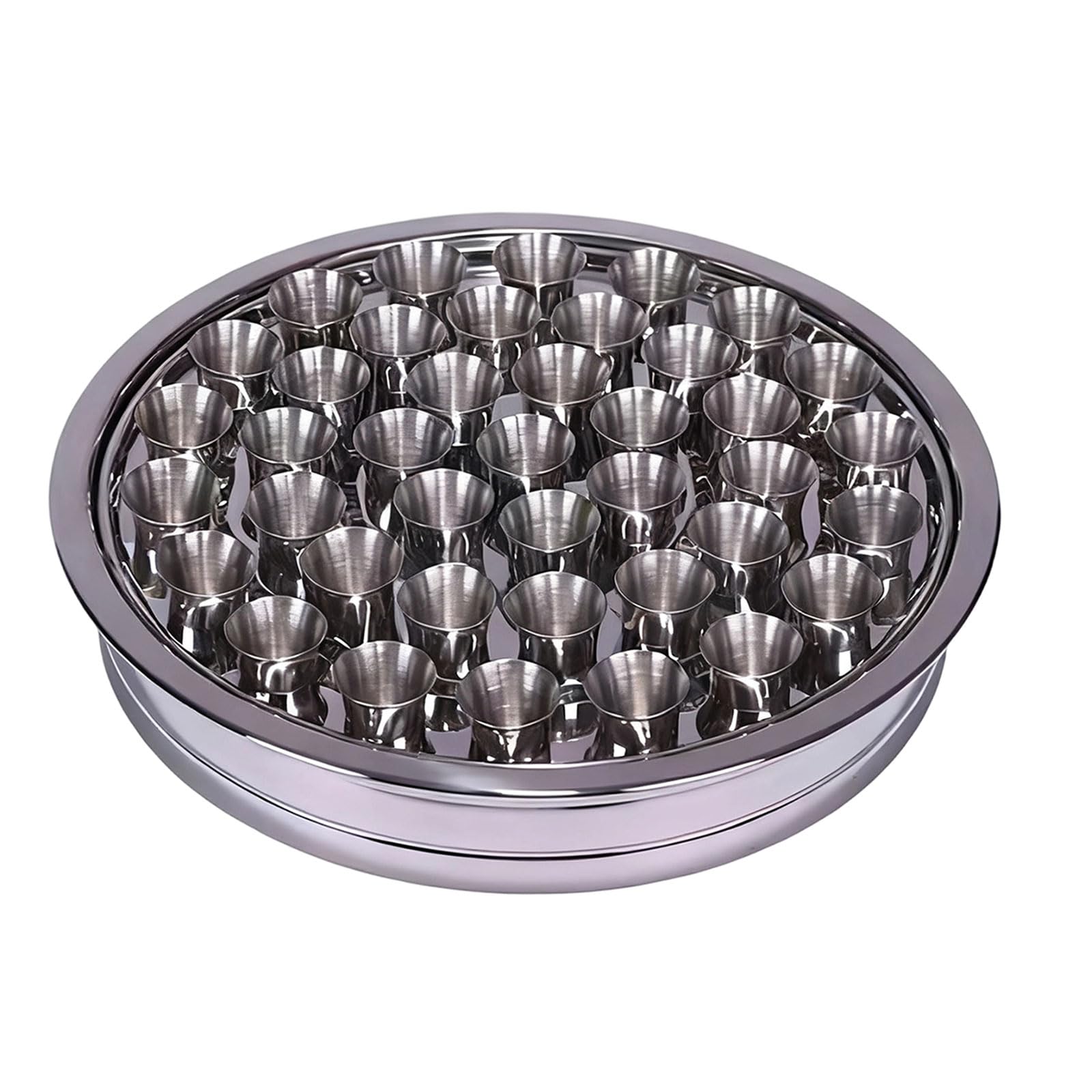 Vassoio in acciaio inox per comunione, design a 72 fori con coperchio, grande capacità, per servizi religiosi, forniture in acciaio inox