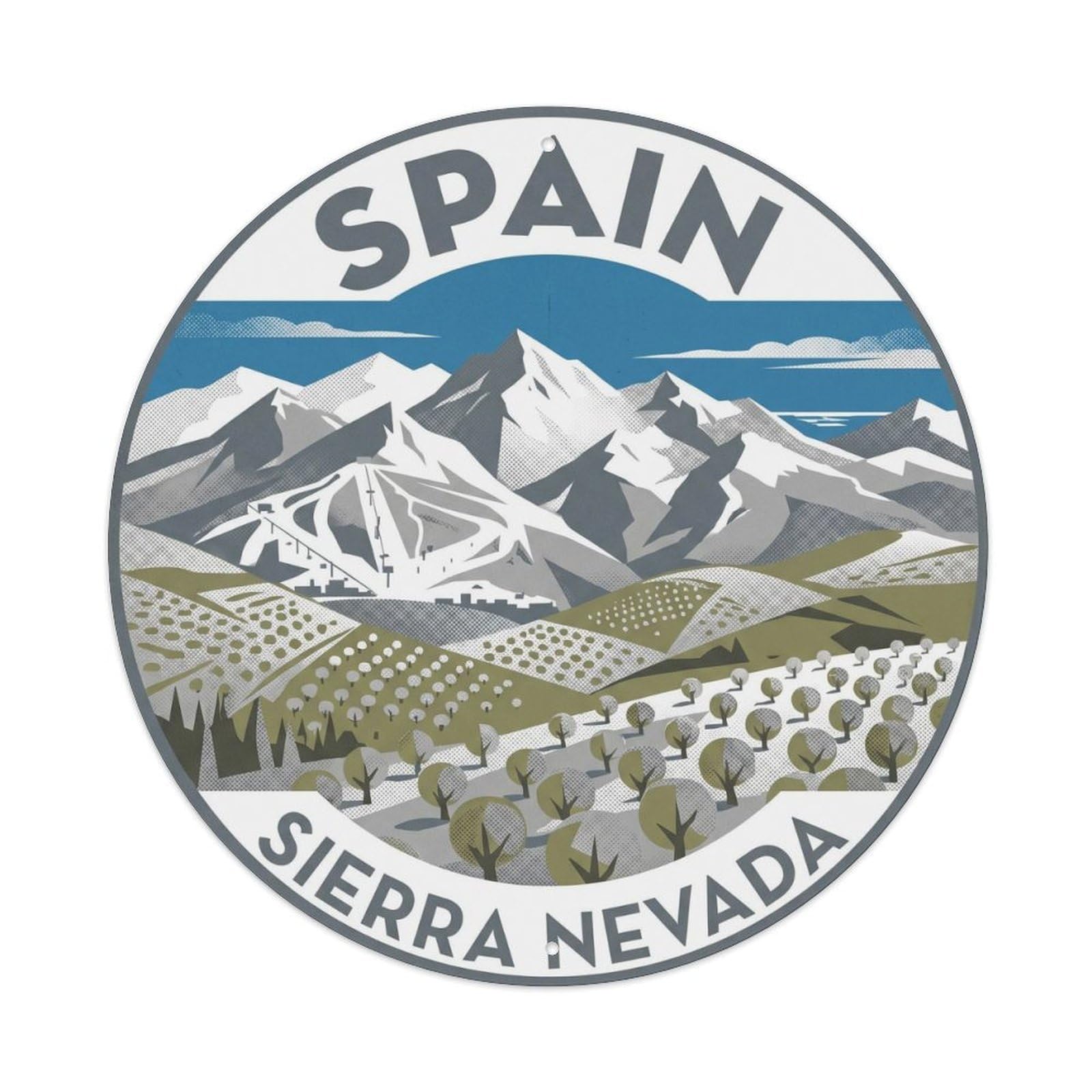Granada Sierra Nevada Spain Landmark Travel Metal Tin Sign