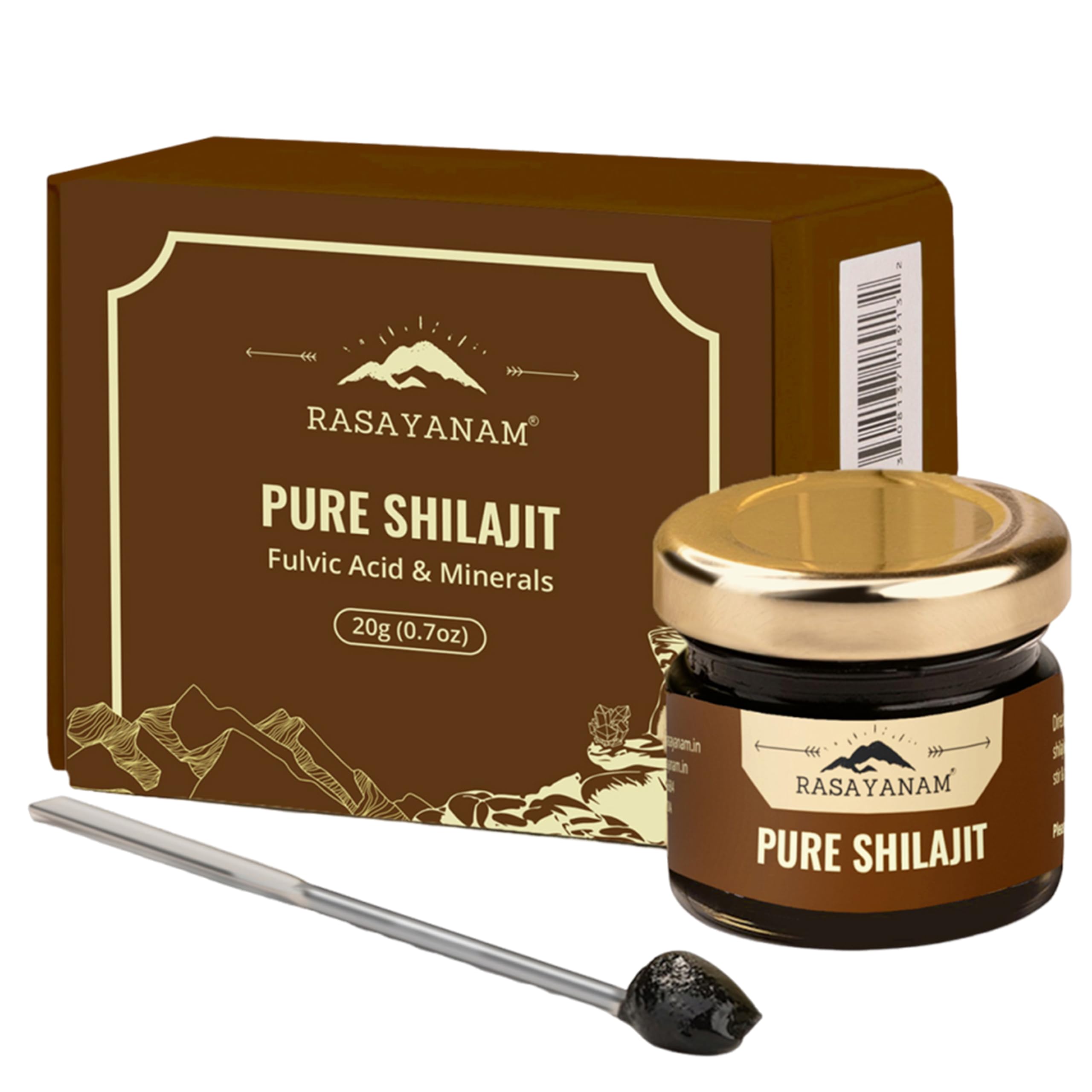 Rasayanam Pure Himalayan Shilajit/Shilajeet Resin 20g | From Gilgit Mountains | d for Safety