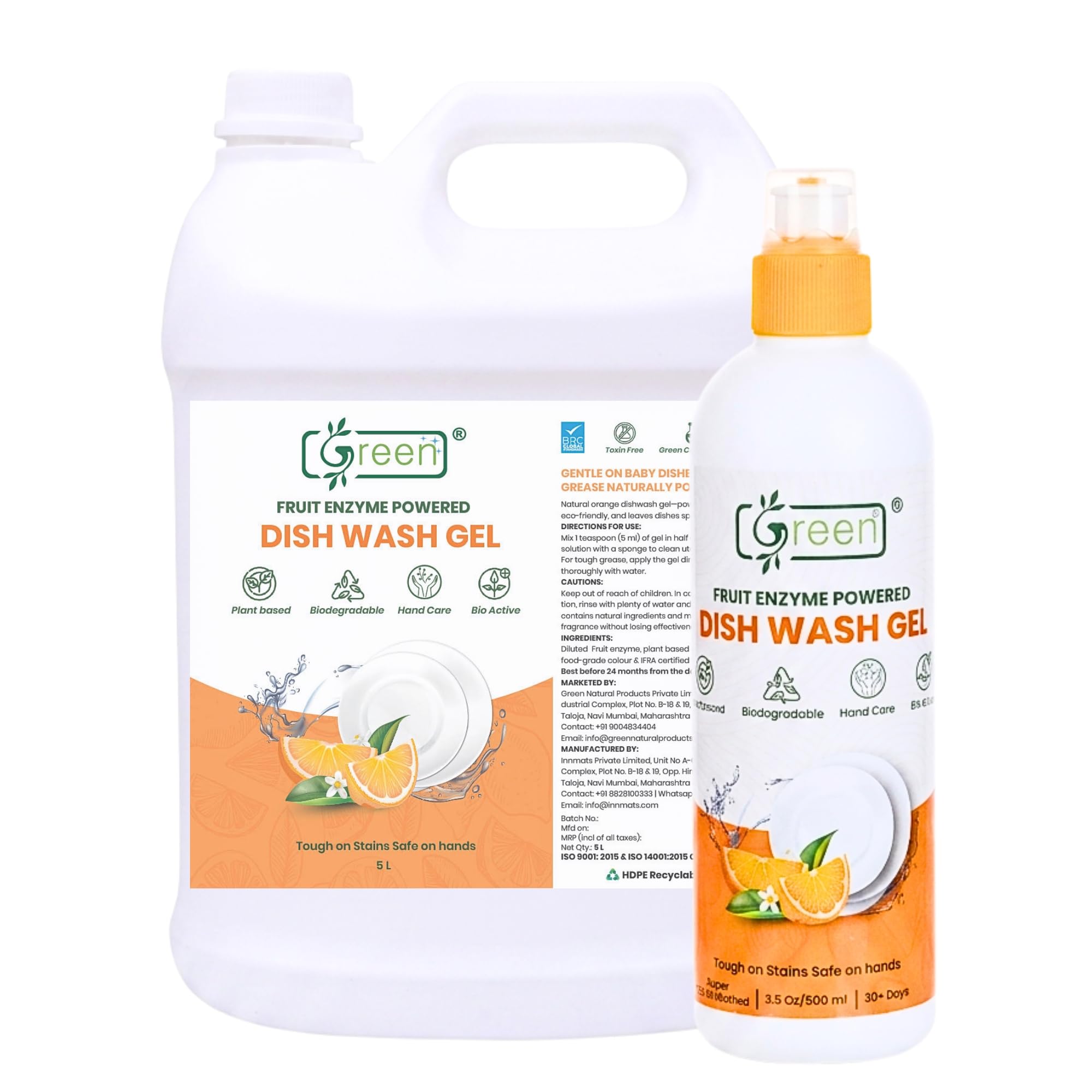 Dishwash Gel Liquid | Powerful Grease & Oil Removal | Tough on Stains, Gentle on Hands | Fresh Lemon Fragrance | Kitchen Dish Cleaning Gel combo pack 5L can + 500ml bottle-image-39