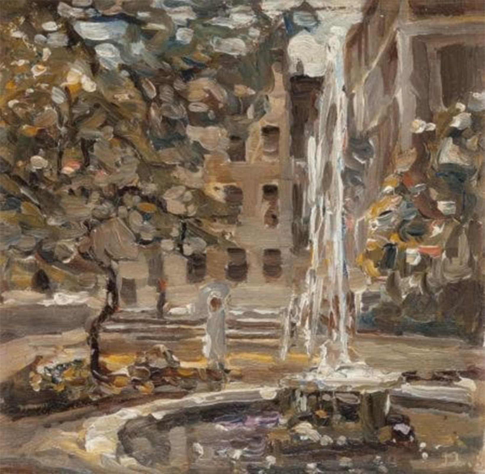 ARTXLXXBN Famous Prints Artwork Pictures Poster Painting Art Fountain in Parkland by John Lavery Artwork Landscape Pictures for Home Decor 60x90cm