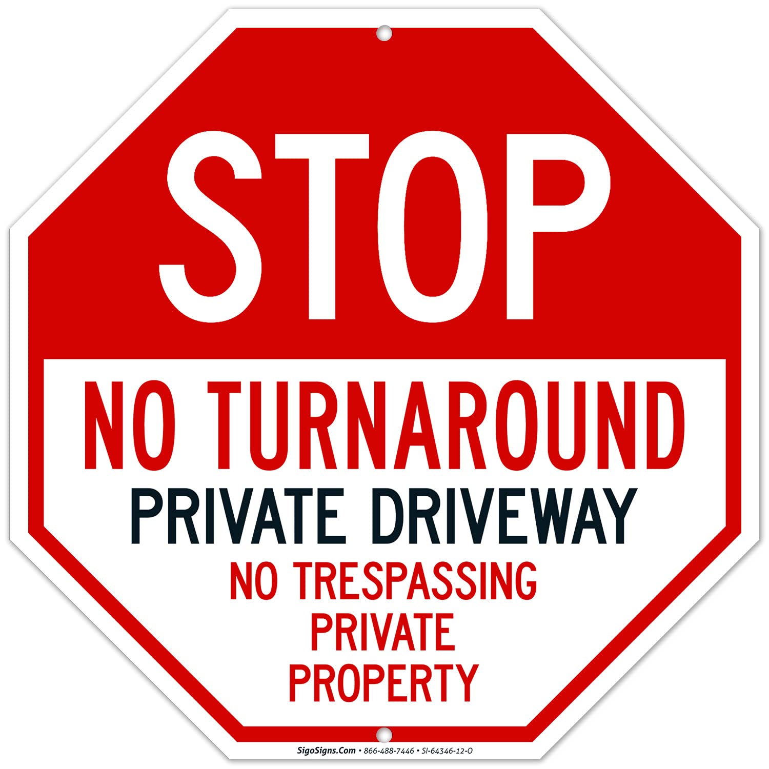 Rust Free Outdoor Signs Sigo Signs Private Driveway Sign - 12x12 Inch  Rust-Free Aluminum Do Not Enter Sign Aluminum Private Property Sign Rust  Free 12x12 Inch, image size:1500x1500