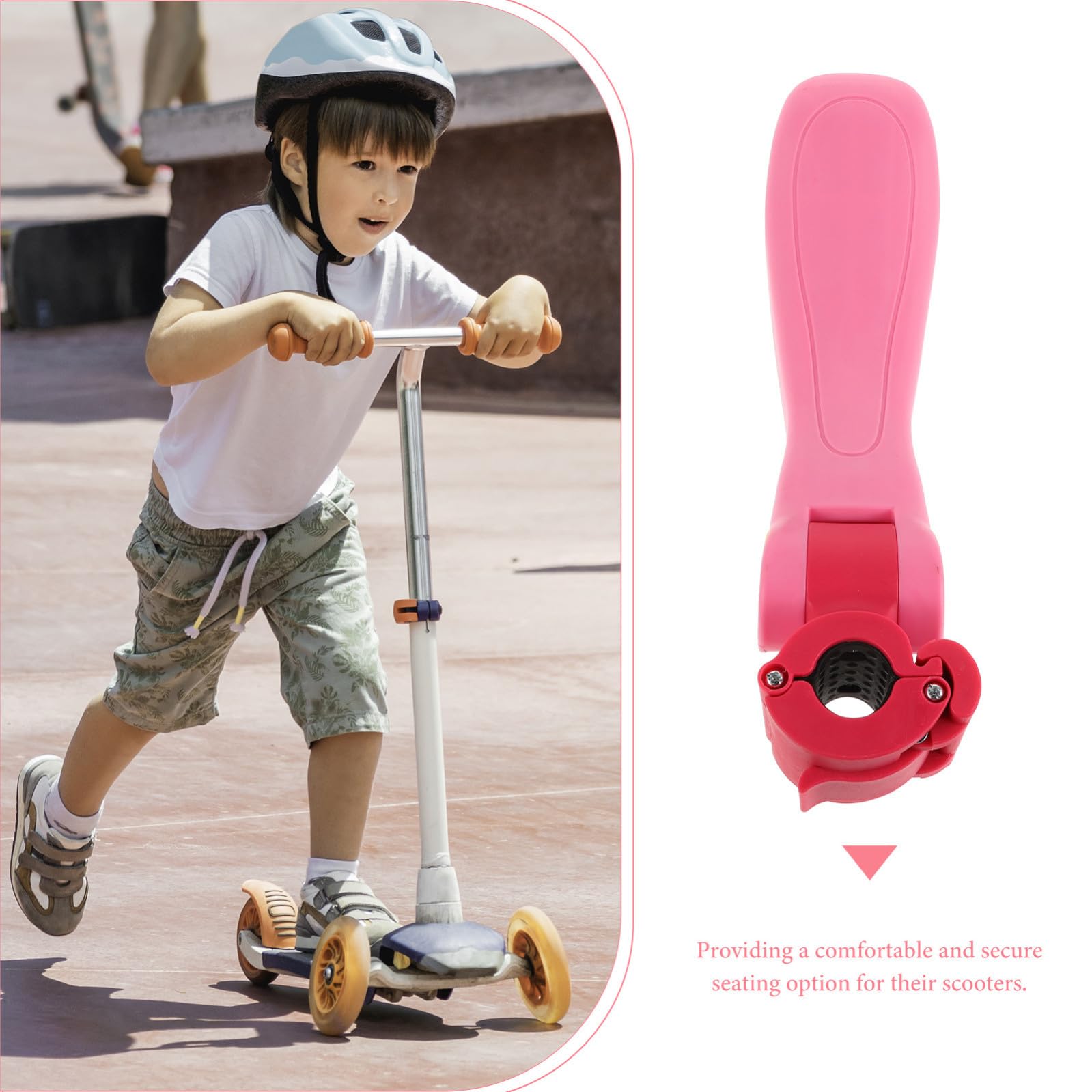 Sella Pieghevole per Monopattino, Accessorio Rosa in Plastica | Ragazzo Ragazza e Ragazzo Ragazza, Installazione Semplice, Portata 35kg, Design Ripiegabile