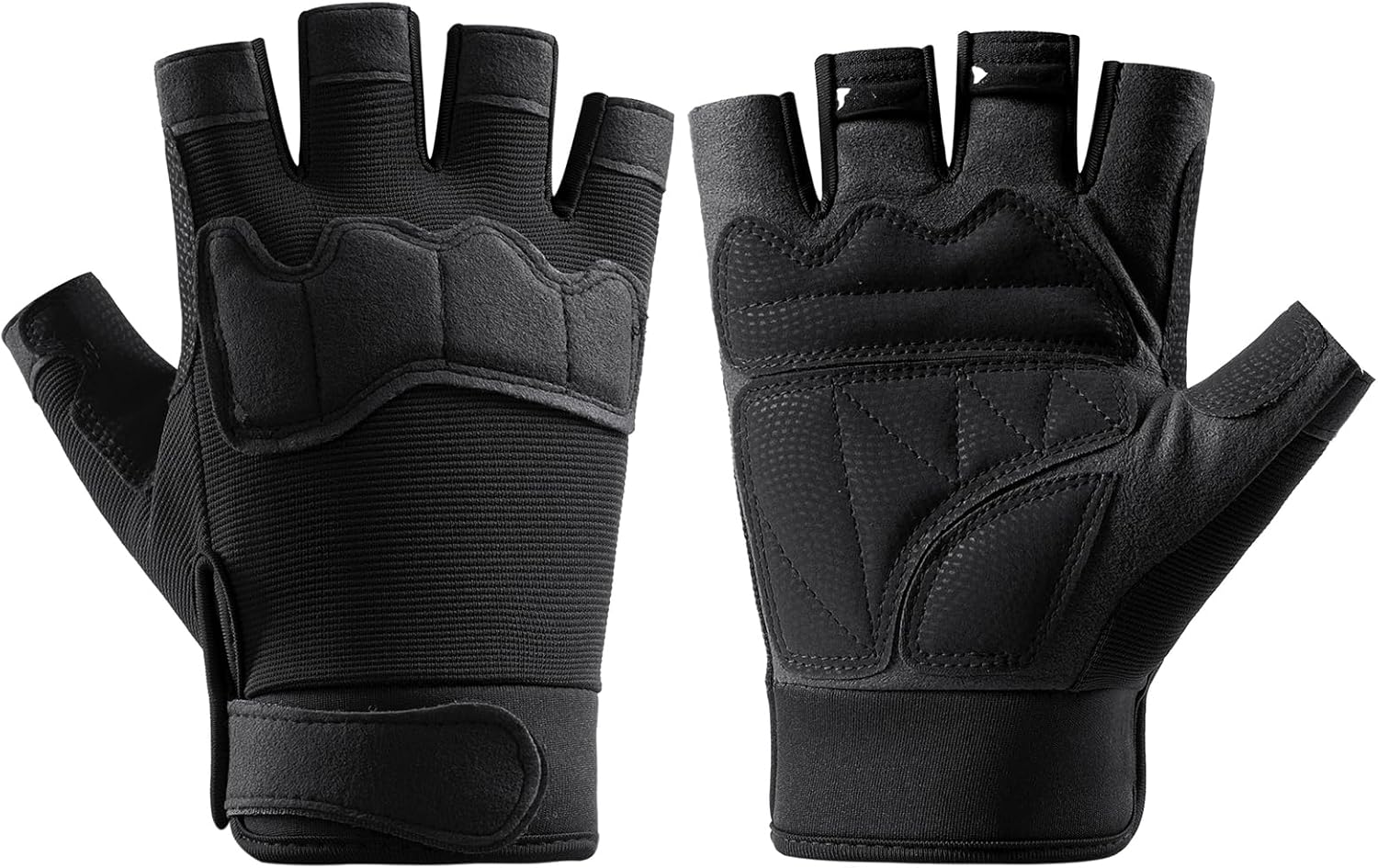 SUJAYU Fingerless Knuckle Protection Gloves for Men Women - Ebike Cycling Hiking Motorcycle Riding Outdoor Gloves