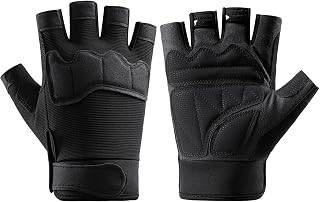 SUJAYU Fingerless Knuckle Protection Gloves for Men Women - Ebike Cycling Hiking Motorcycle Riding Outdoor Gloves