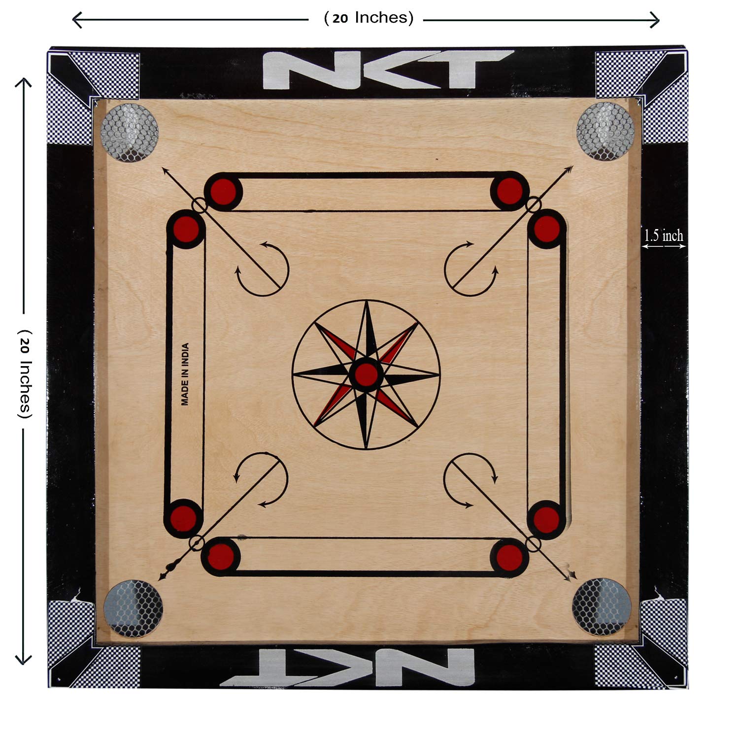 See full amazon price history chart for NKT Sports Fully Glossy Finish Carrom with Round Pocket 1.5 inch Border with Coins, Striker and Carrom Powder(Small Size 20x20 inch) NKT Sports Fully Glossy Finish Carrom with Round Pocket 1.5 inch Border with Coins, Striker and Carrom Powder(Small Size 20x20 inch) (B08LKM2MWM) Amazon Price History, Amazon Price Tracker