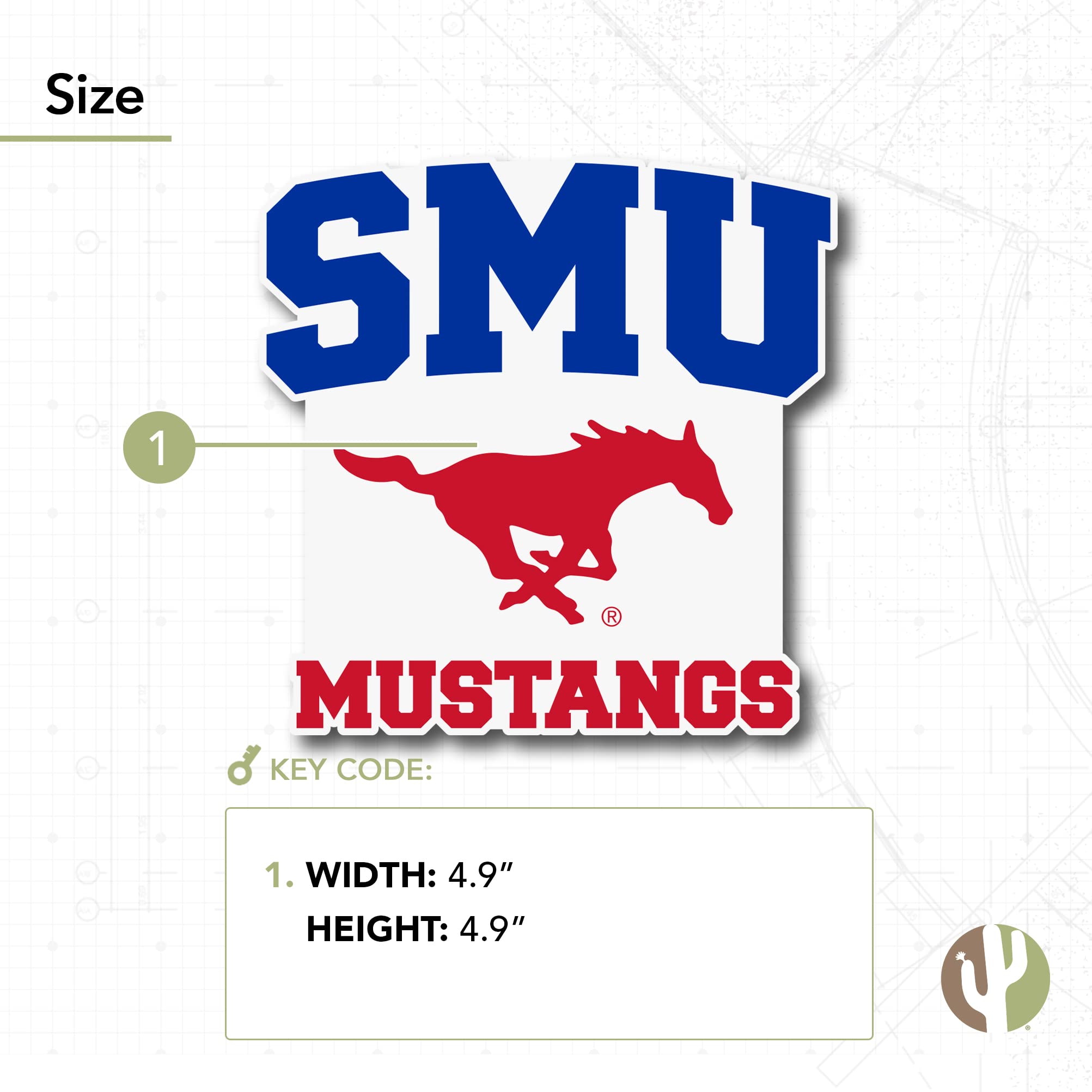 Southern Methodist University (SMU) NCAA Vinyl Decal Sticker - 5" Logo For Laptop, Car, Water Bottle