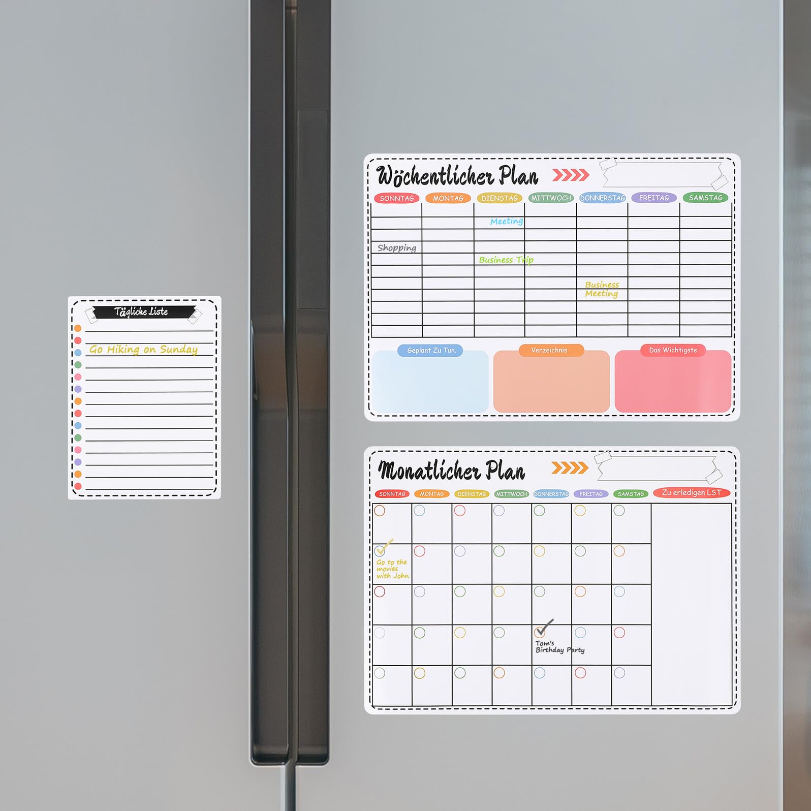 ABOOFAN Magnetischer Kalender für Kühlschrank mit Abwischbarer Oberfläche Multifunktionaler Wochenplaner aus Synthetischem Harz für Küche und Büro zur Einfachen Planung