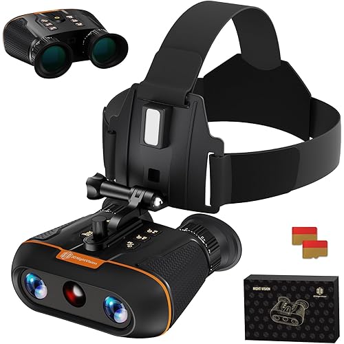 Night Vision Goggles Head Mounted 3D VR Night Vision Binoculars Wide FOV 58° with 3600mAh Rechargeable Battery,Save Photo Video,8X Digital Zoom for Camping and Hunting