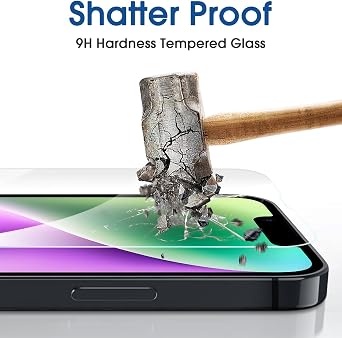 amFilm OneTouch for iPhone 14 Plus/iPhone 13 Pro Max 6.7 Screen Protector | Auto-Alignment, 30s Install, Bubble Free, 9H Hardness, Scratch & Drop Protection, HD Clear, Case Friendly, 2 Pack (13P-6.7'')