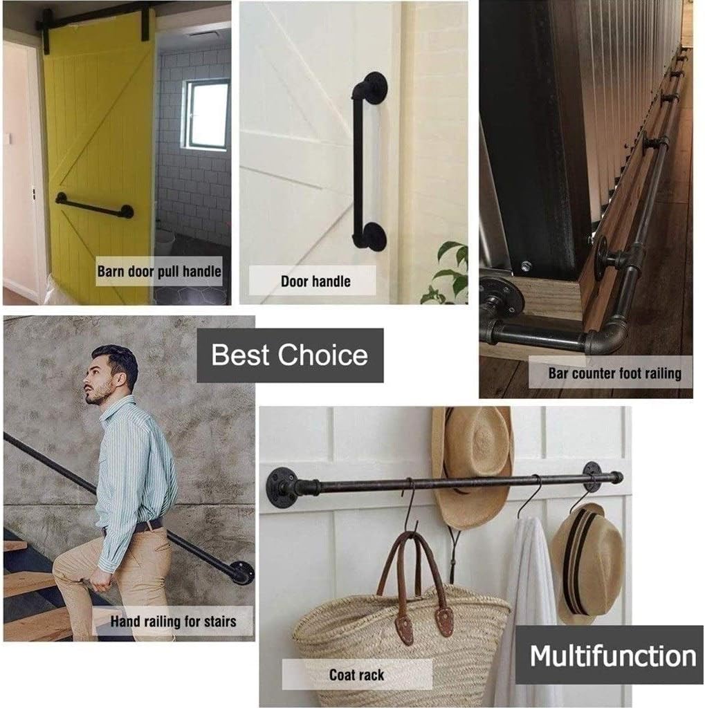 MSHAHO Staircase Handrail Guardrail Banister,Wall Mounted Stair Complete Kit Stair Indoor Outdoor Corridor Villa Attic Stairs Anti-Slip Stair Steps Handrails for The Elderly and Children, Support Rai - - 