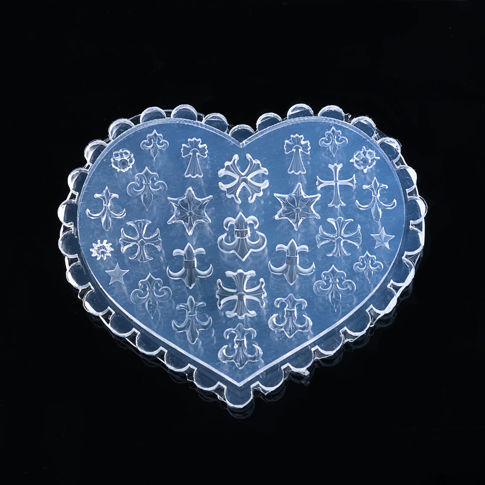 お一人様2つまで シリコンモールド 3D パーツ 14星十字架 | アート UV  