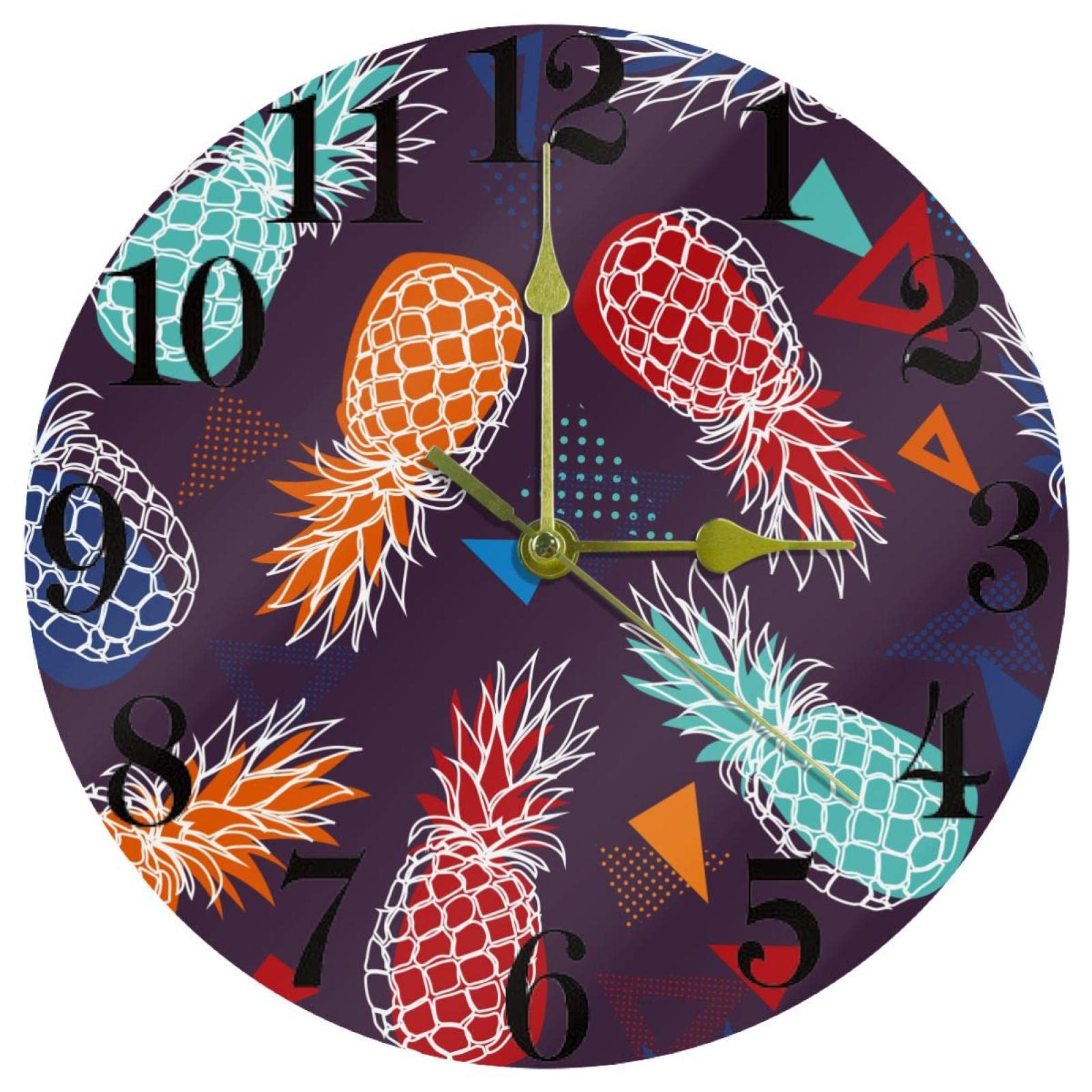 Horloge murale ananas 25,4 cm pour une cuisine lumineuse et dynamique