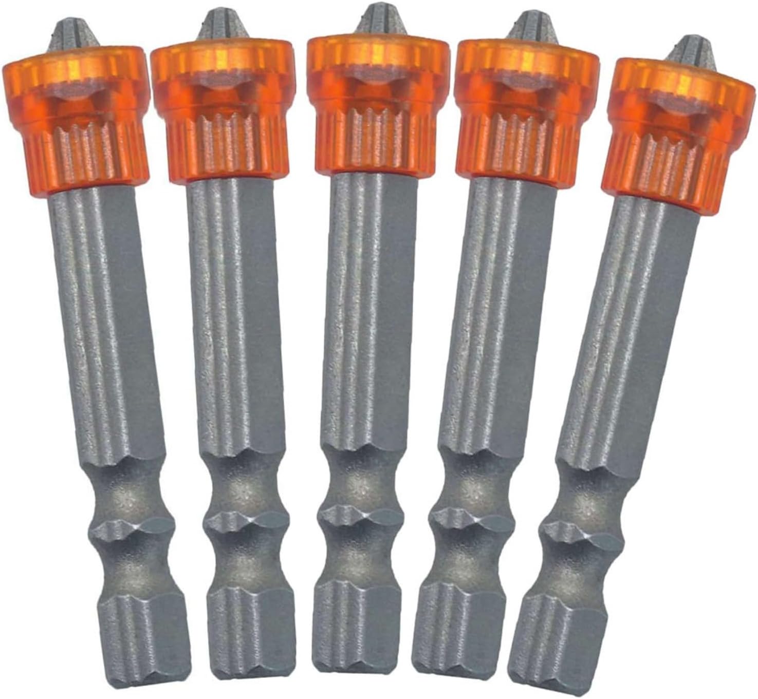 5 Pieces 1/4 Inch Hex Shank Quick Change Bit Holder Set Non-Slip Screwdriver Heads Magnetic Bit Holder Holder Holder for Electric Drill (Blue) (orange)