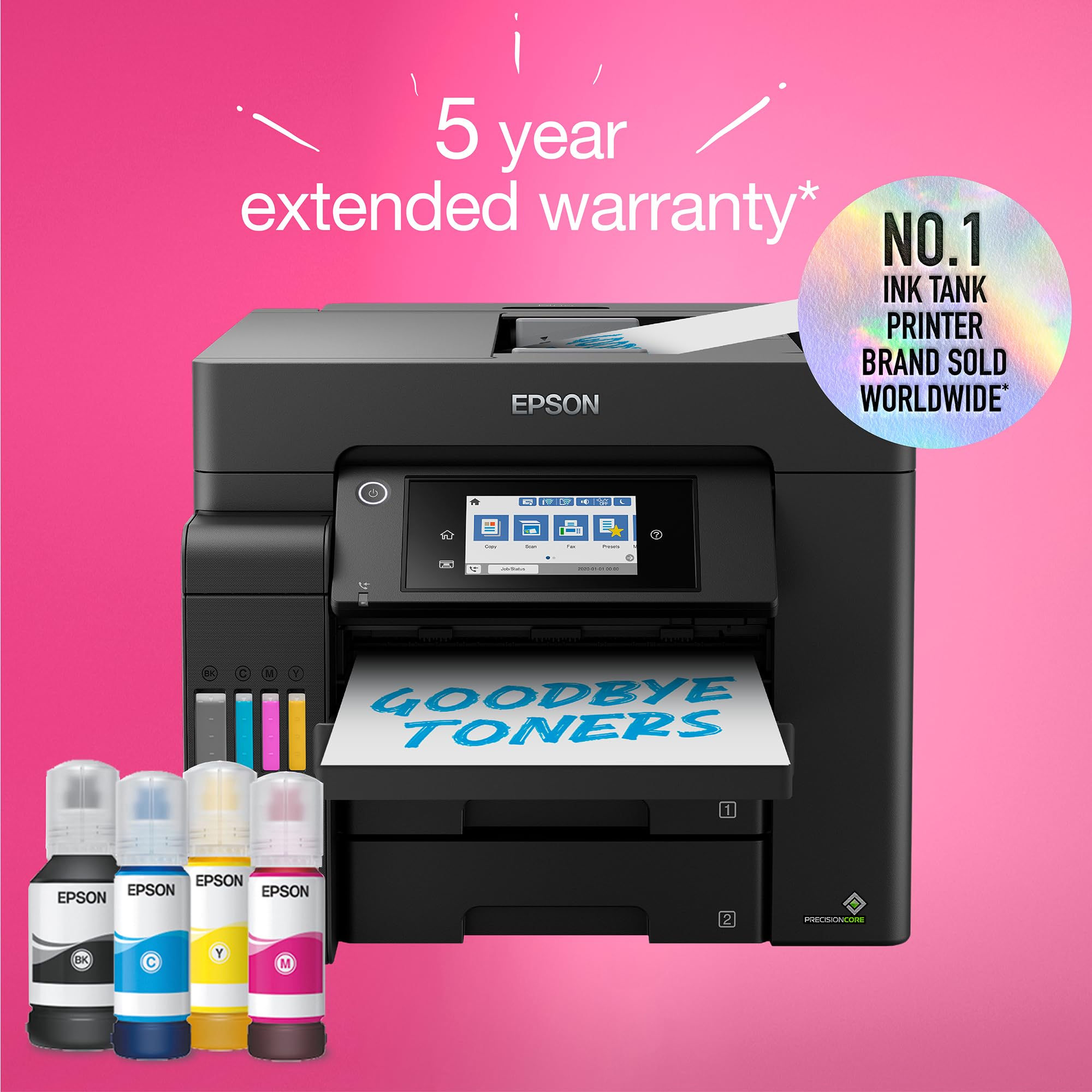 Epson Ecotank ET-5855 Ad Inchiostro A4 4800 X 2400 Dpi 25 Ppm WI-Fi (epson Ecotank ET-5855 Colour A4 Multifuncion Printer. Up To 25ppmipm. Print/copy