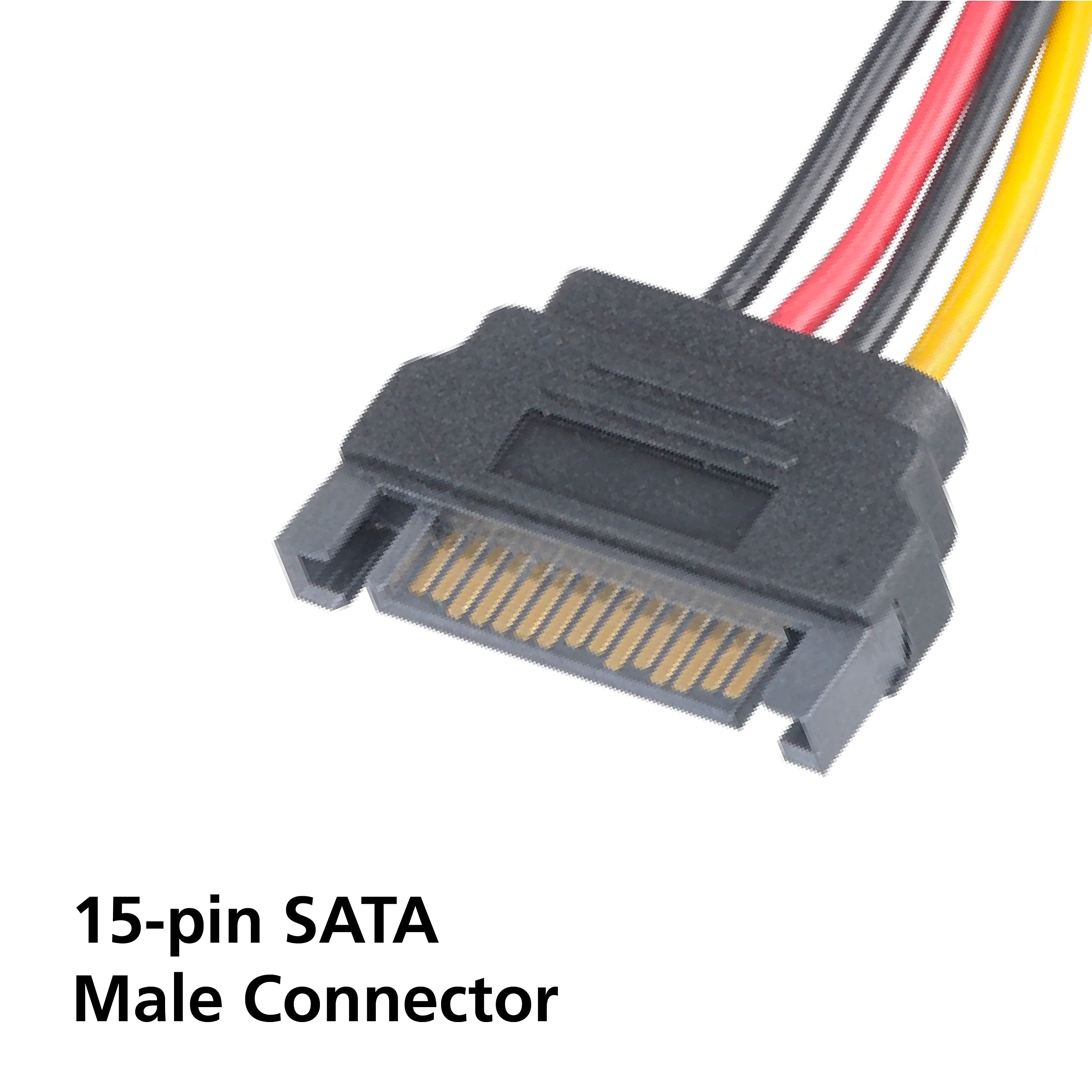 Akasa Adattatore Da SATA Femmina A Molex Maschio 4 Pin – 15 Cm, Convertitore Di Alimentazione Per PC, Confezione Da 2 - 2