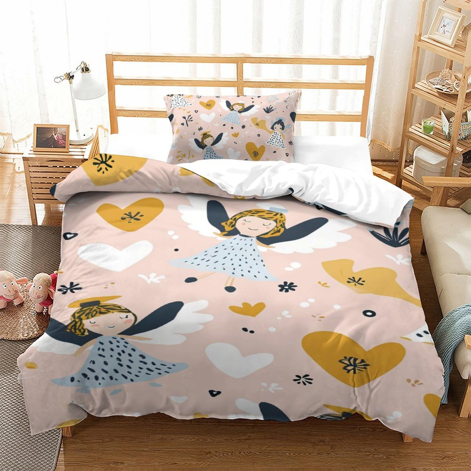Housse de couette 3D fermeture éclair parure de lit microfibre lit simple ado