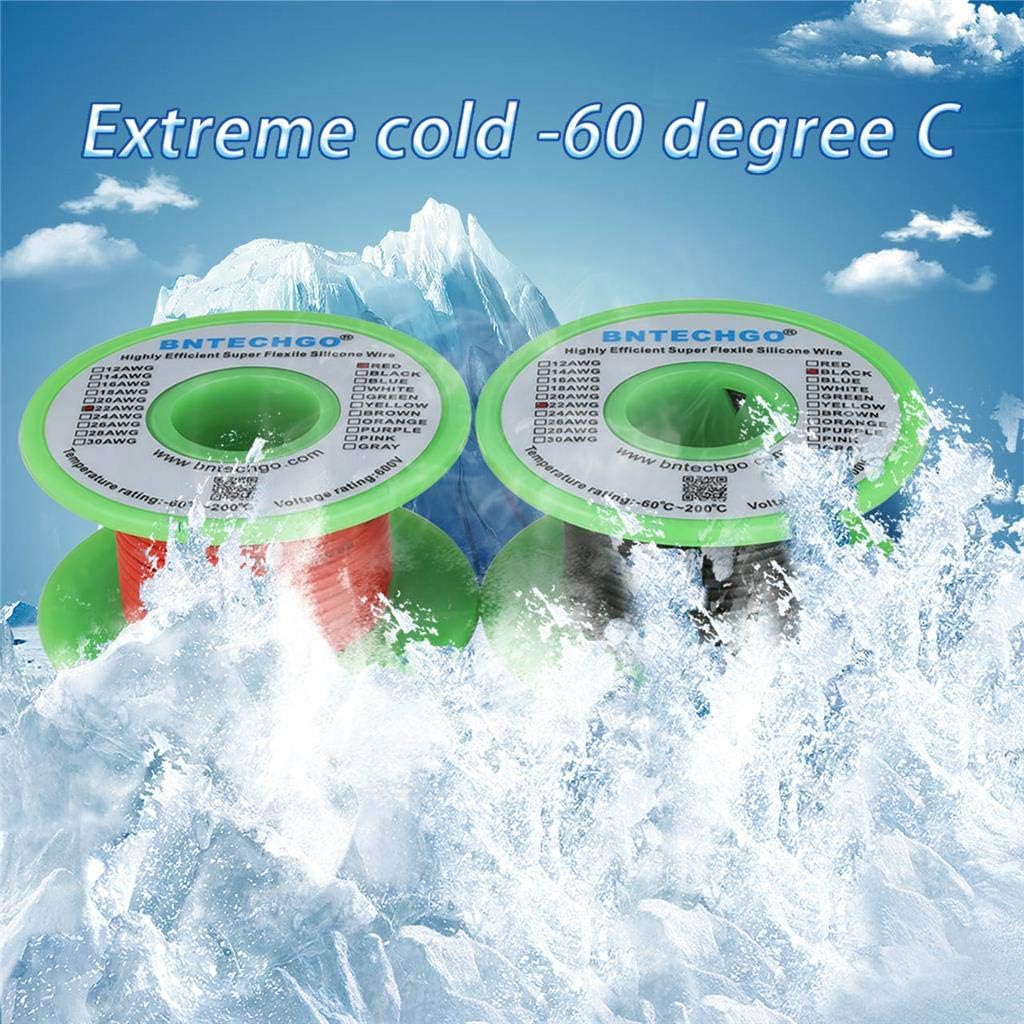 BNTECHGO 22 Gauge Silicone Wire Spool red 50ft and Black 50ft Flexible 22 AWG Stranded Tinned Copper Wire - Image 4