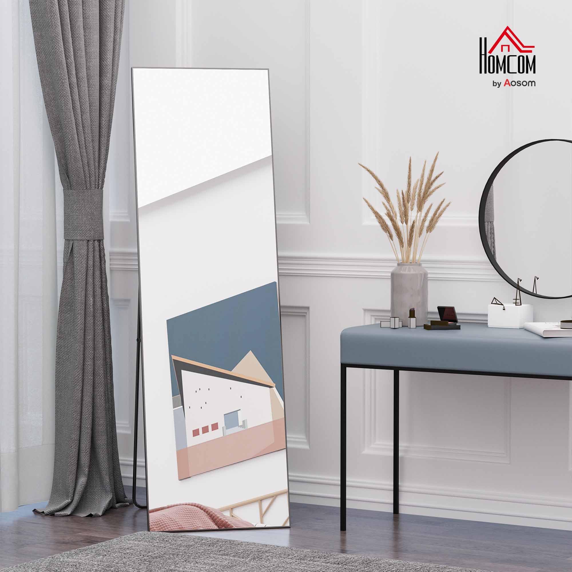HOMCOM Full Length Glass Mirror, Freestanding or Wall Mounted Dress Mirror for Bedroom, Living Room, Bathroom, 19.75