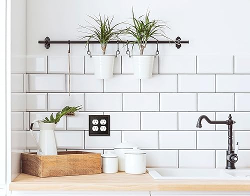 Vista 519 de Henne Bery Sunken Pearls - placa decorativa de pared para interruptor (Palanca simple, 2 unidades, níquel satinado)