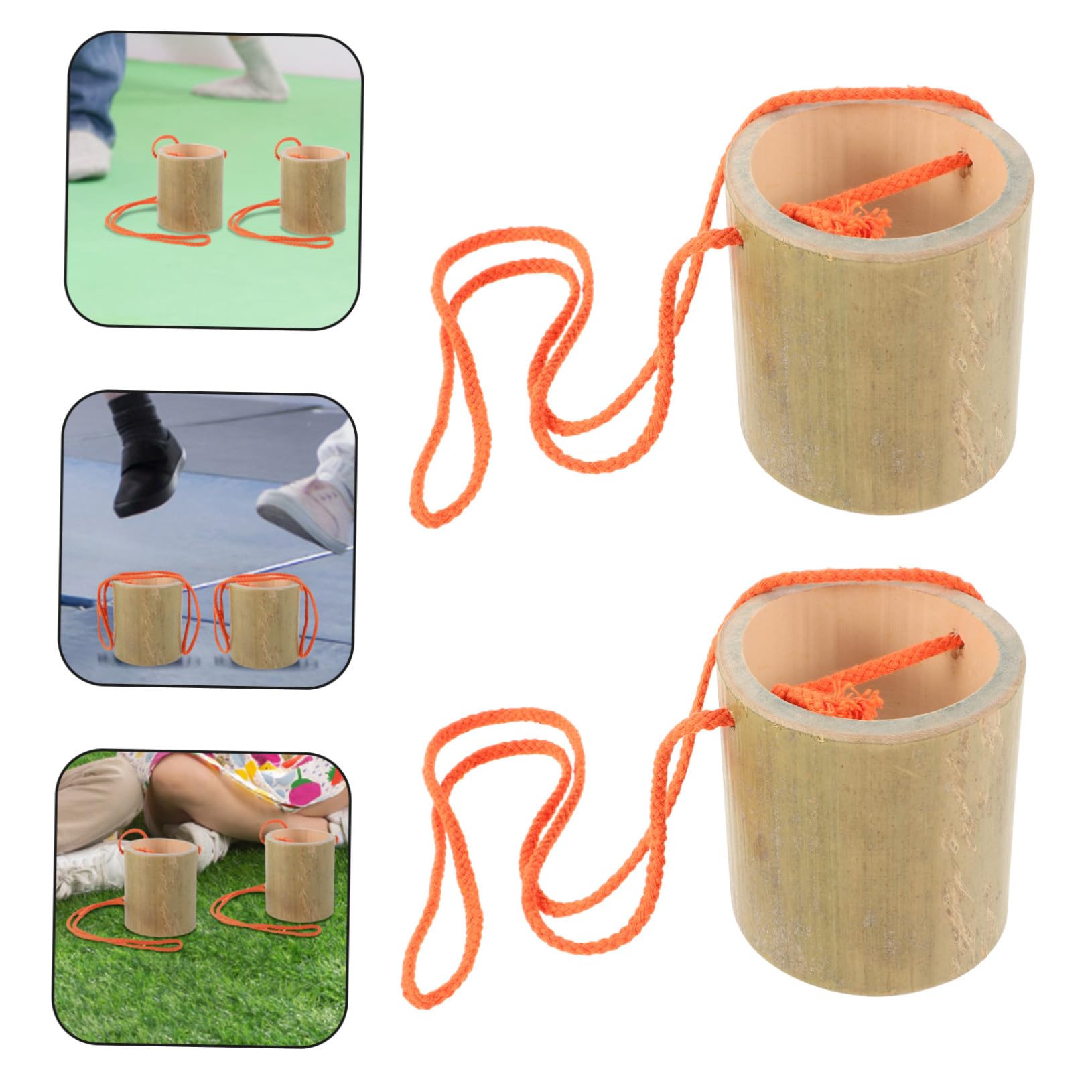 Zancos de Bambú para Entrenamiento Sensorial Tamaño Grande sin Imperfecciones, Juguete Interactivo para Niños y Adultos, Equipo de Equilibrio para Interiores y Color Aleatorio