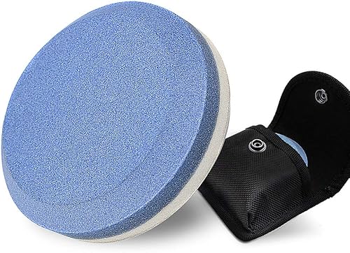 Paquete de 2 artículos – Disco de afilado multiusos de grano doble con funda – Cuchillo de hacha de hacha Herramientas para machete