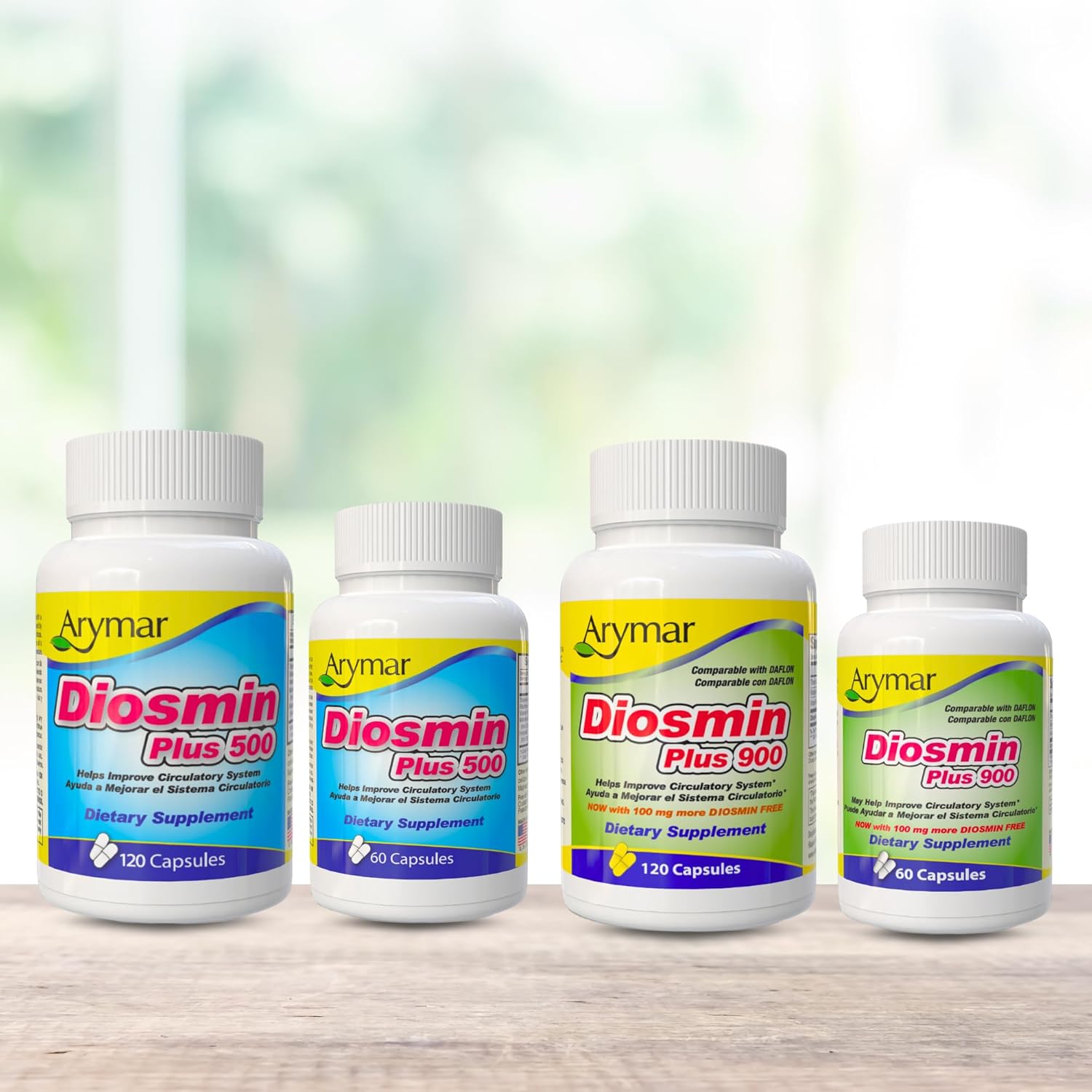 Arymar Diosmin Plus 500 - Circulatory System Support Supplement, 500mg, 120 Capsules