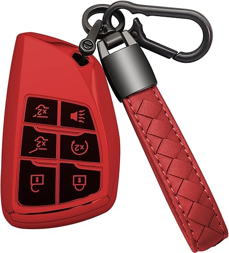 Miniatura 9 de Funda para llavero Chevy con llavero de TPU suave, funda para llave de TPU suave, compatible con Chevrolet Suburban Tahoe Silverado 1500 2021 2022