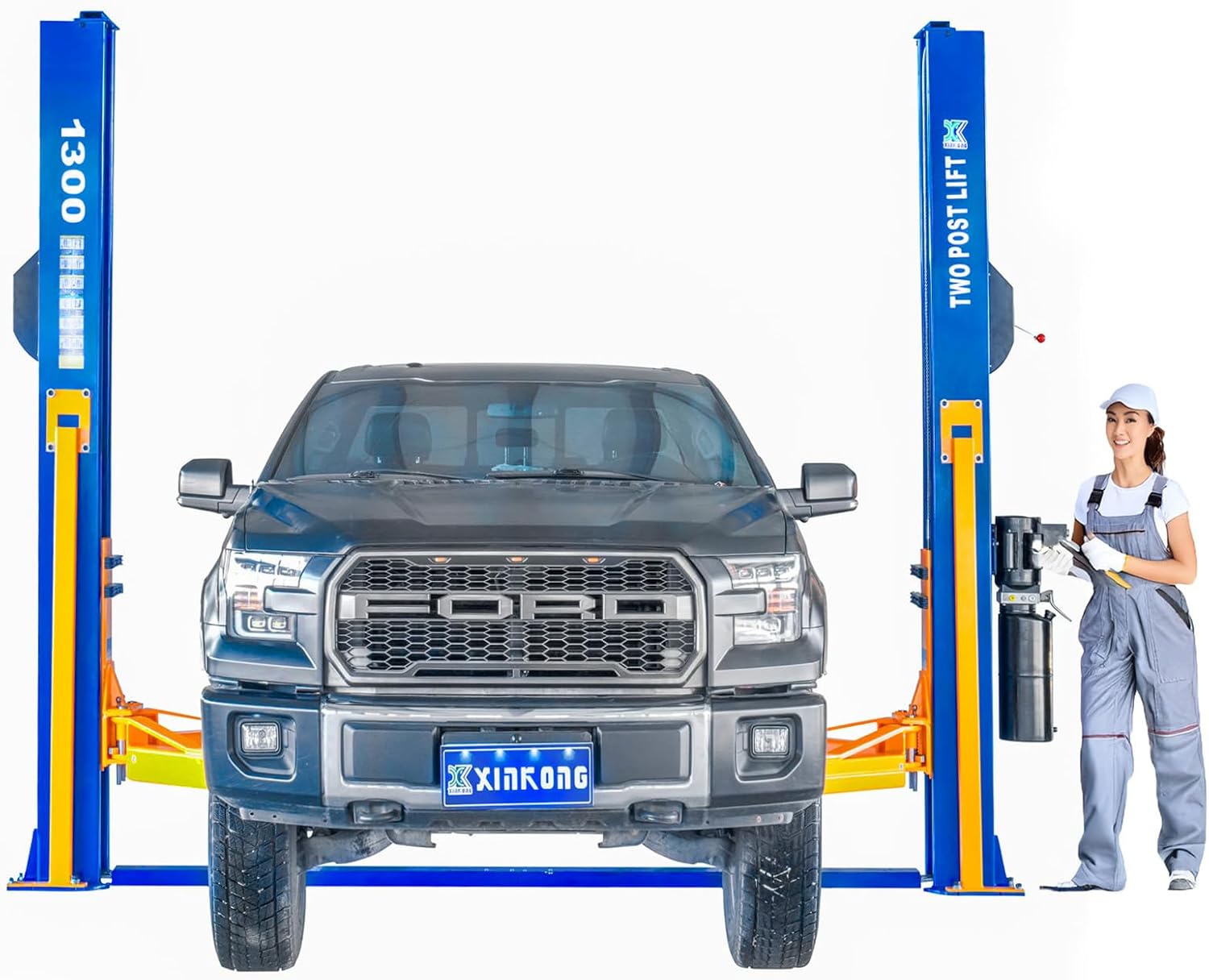 XK-1300 Auto Lift 220V Car Lift 3+3 Enhanced Lifting Arm Capacity 13000 Lbs Two Post Truck Hoist with 36 Months Parts Replacement