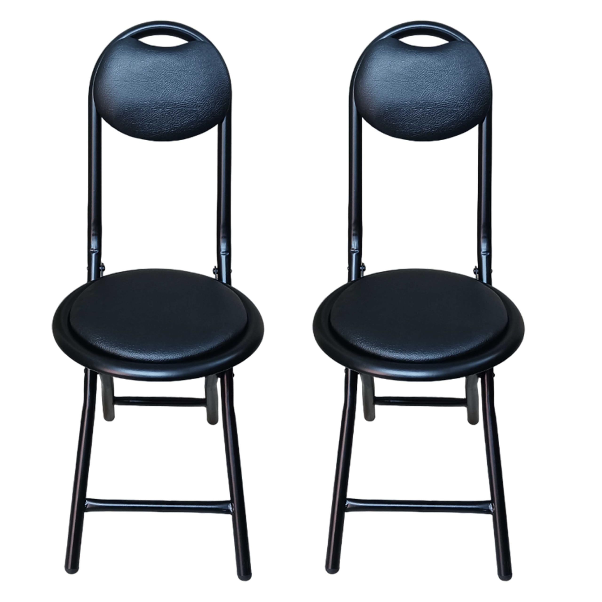 Streetup India® 18 Inch Seating Height Folding Stool Chair Black| Set of 2-image-8
