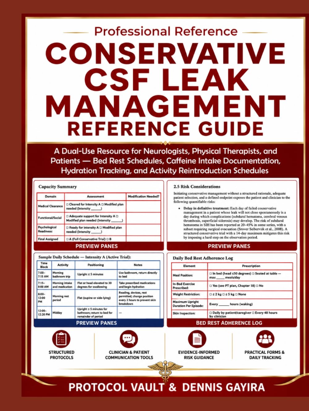 CONSERVATIVE CSF LEAK MANAGEMENT REFERENCE GUIDE: A Dual-Use Resource for Neurologists, Physical Therapists, and Patients — Bed Rest Schedules, ... & Integrative Medicine Desk References)