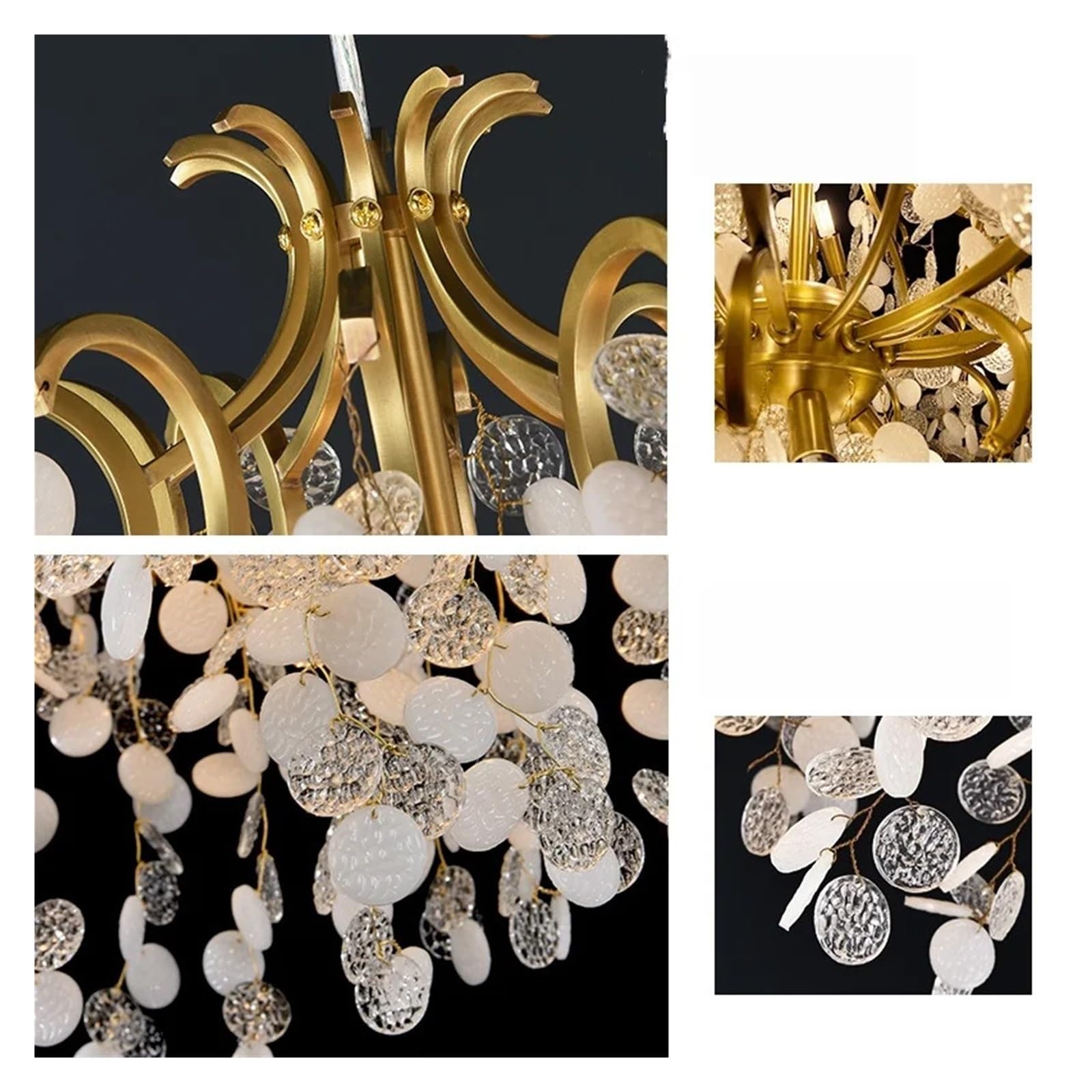 Lámpara de araña de rama de cristal moderna, lámpara de sala de estar, dormitorio de lujo, Villa americana, comedor, iluminación decorativa artística personalizada