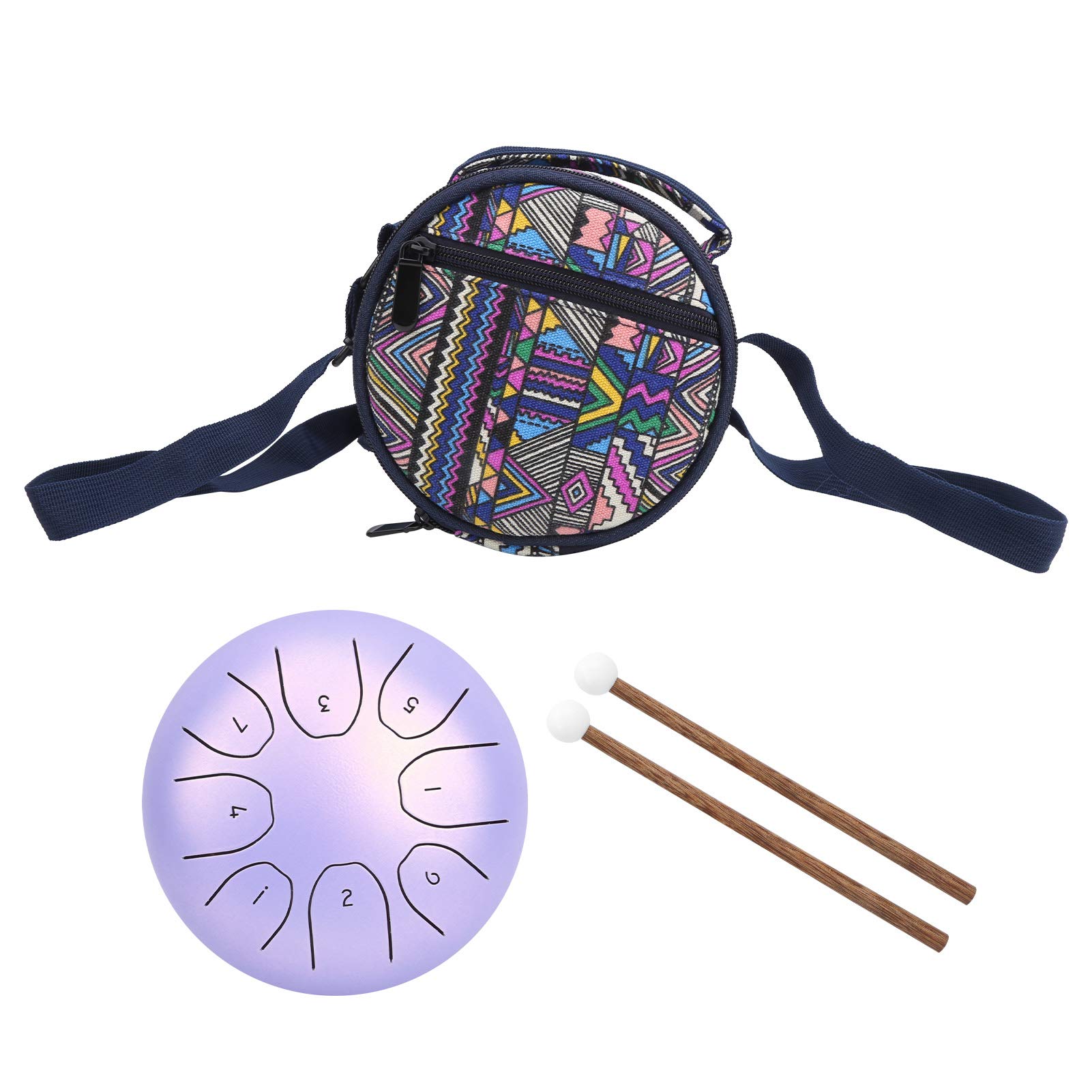 Jeanoko Tamburo Etereo da 5,5 Pollici con Tono Puro, Progettato per Musicisti e Appassionati, Materiale in Acciaio Al Carbonio, Include Borsa e Bacchetta, Perfetto per il Relax (Viola)