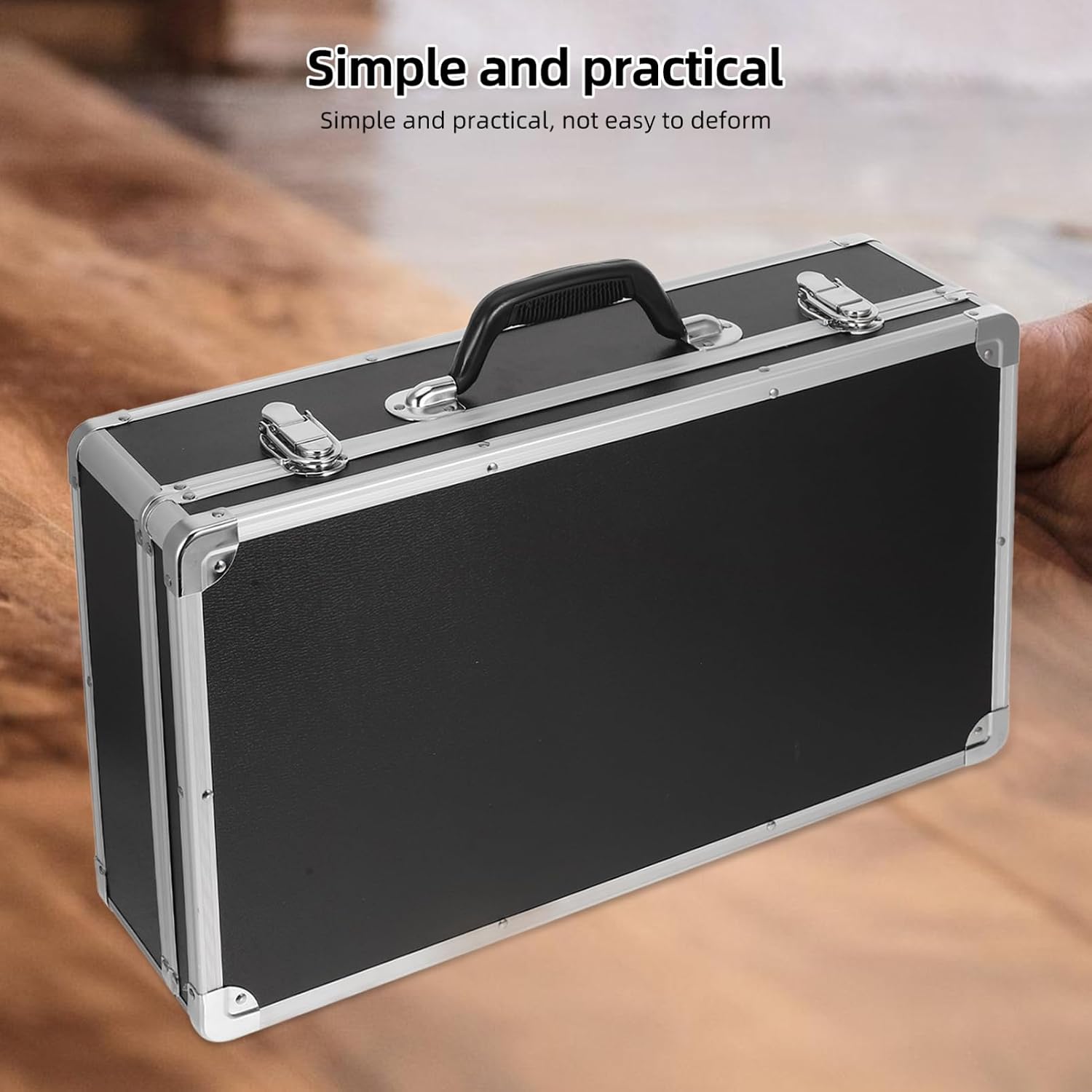 DOITOOL Aluminum Hard Tool Box Inserts Portable Shockproof Storage Case Multi-function Organizer for Tools and Parts Ergonomic Handle Design image 4