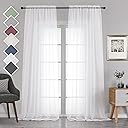Chyhomenyc Extra Long White Sheer Curtains 120 Inches Long 2 Panels Set, Voile Window Drapes for Wedding Arch/Birthday Party/Hallway Window Guest Room, Each 42Wx120L in, 10FT, Set of 2, White