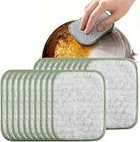 Vista 8 de Trapos multiusos para lavar platos de alambre 2026, almohadillas de metal de doble capa, paños de limpieza reutilizables antiarañazos para cocina